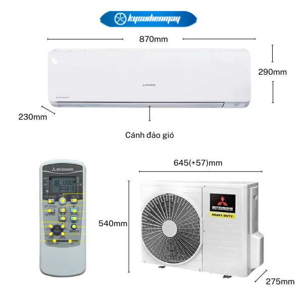 Điều Hòa Mitsubishi Heavy 12000BTU 1 Chiều Inverter SRK/SRC13YXS-W5